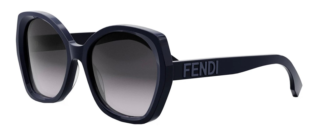 Fendi FE40112I - 90B - 57 Okulary przeciwsłoneczne Niebieski Pillow (zaokrąglony)