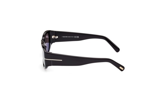 Tom Ford FT0987 ECO CYRILLE-02 - 01A - 53 Okulary przeciwsłoneczne Czarny Kanciaste