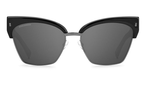 Dsquared2 D2 0015/S - 807T4 - 57 Okulary przeciwsłoneczne Czarny Pillow (zaokrąglony)