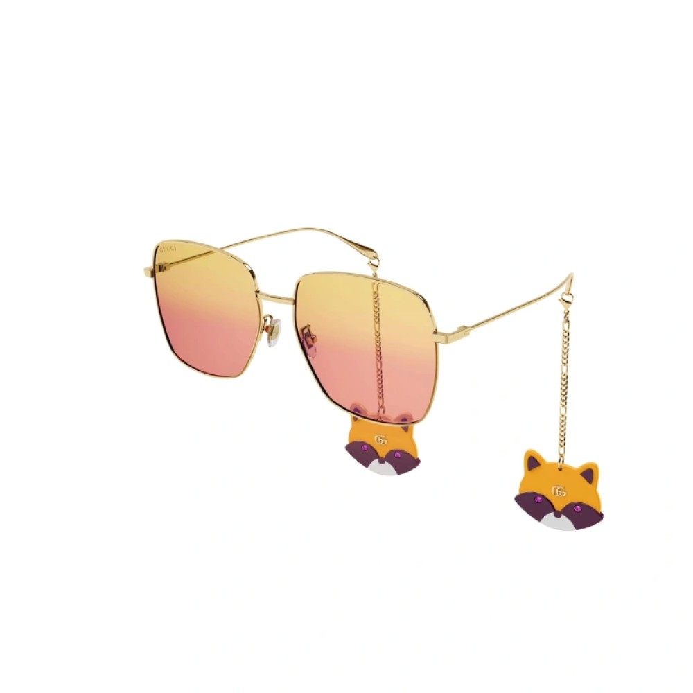 Gucci GG1031S WITH CHAIN - 005 - 59 Okulary przeciwsłoneczne Złoty Kanciaste