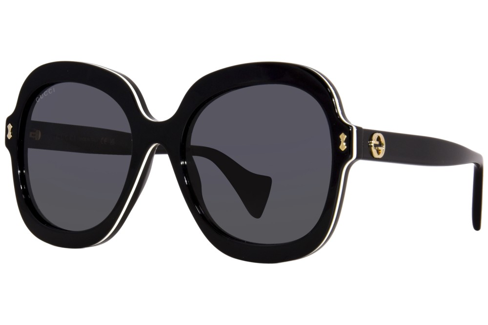 Gucci GG1240S - 001 - 57 Okulary przeciwsłoneczne Czarny Kanciaste