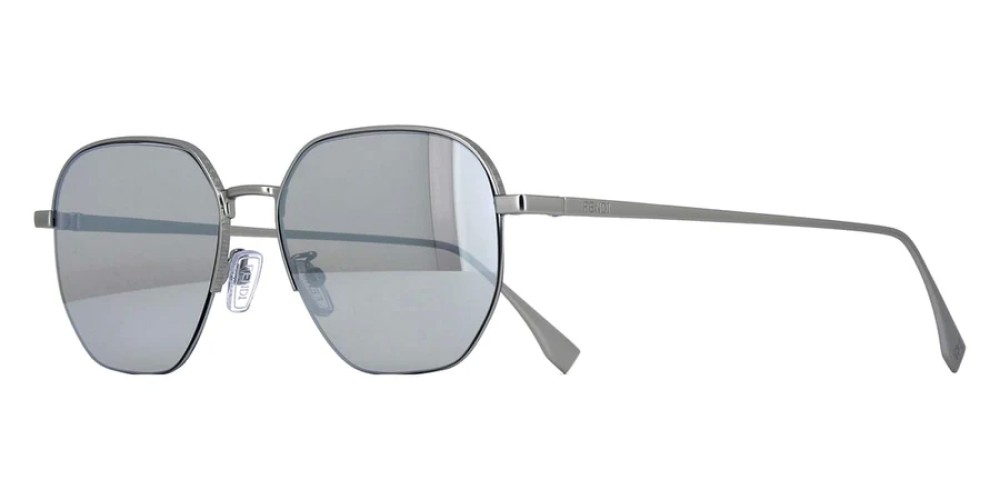 Fendi FE40004U - 17C - 55 Okulary przeciwsłoneczne Srebrny Pillow (zaokrąglony)