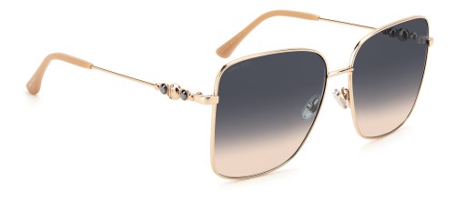 Jimmy Choo HESTER/S - BKUI4 - 59 Okulary przeciwsłoneczne Złoty Kanciaste