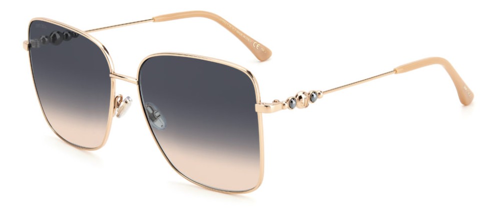 Jimmy Choo HESTER/S - BKUI4 - 59 Okulary przeciwsłoneczne Złoty Kanciaste