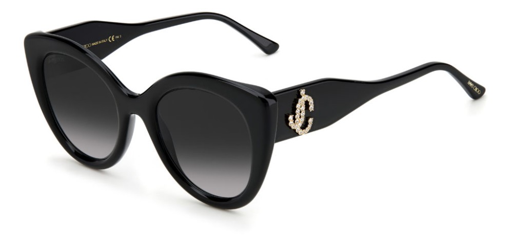 Jimmy Choo LEONE/S - 8079O - 52 Okulary przeciwsłoneczne Czarny Pillow (zaokrąglony)