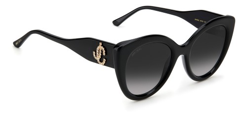 Jimmy Choo LEONE/S - 8079O - 52 Okulary przeciwsłoneczne Czarny Pillow (zaokrąglony)