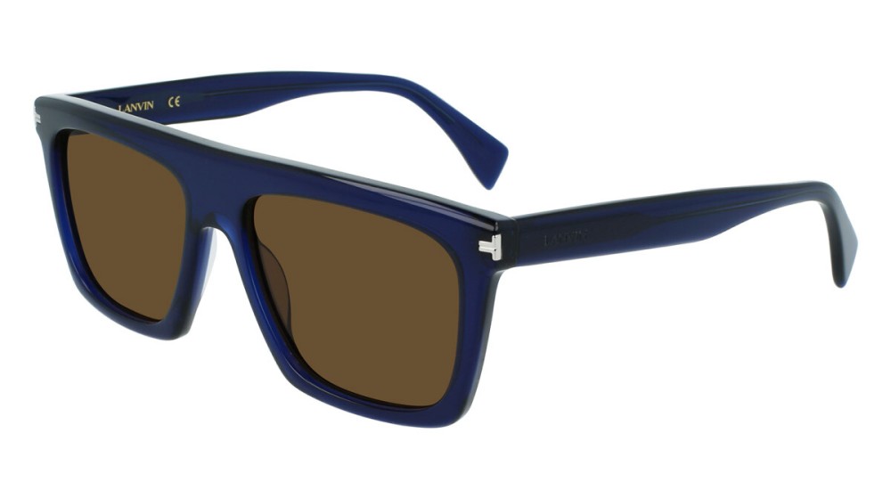 Lanvin LNV612S - 424 - 57 Okulary przeciwsłoneczne Niebieski Płaska góra
