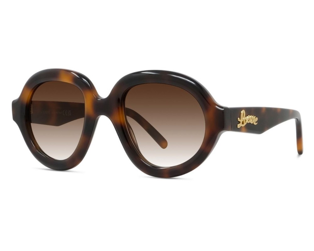 Loewe LW40105I - 52F - 49 Okulary przeciwsłoneczne Havanna Pillow (zaokrąglony)