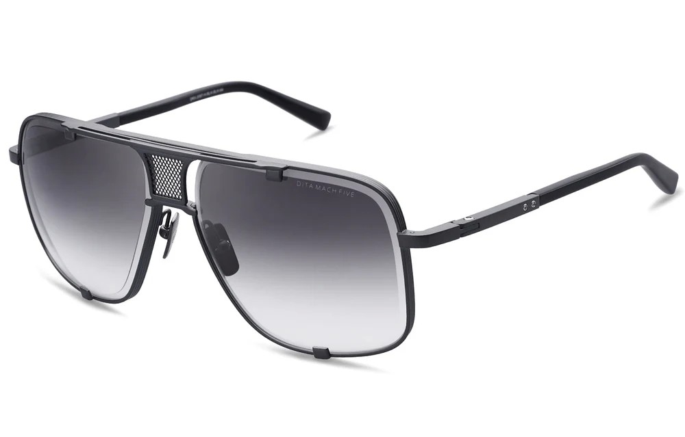 Dita MACH FIVE TITANIUM DRX-2087 - H - 64 Okulary przeciwsłoneczne Czarny Pilotki (aviator)