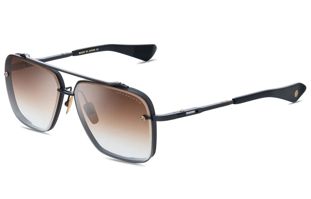 Dita MACH SIX//TITANIUM DTS121 - 03 - 62 Okulary przeciwsłoneczne Czarny Pilotki (aviator)