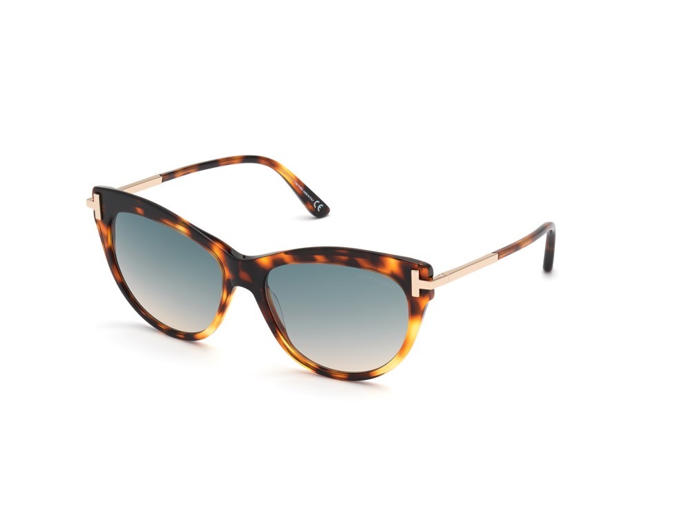 Tom Ford FT0821 KIRA - 55P - 56 Okulary przeciwsłoneczne Havanna Kocie oczy