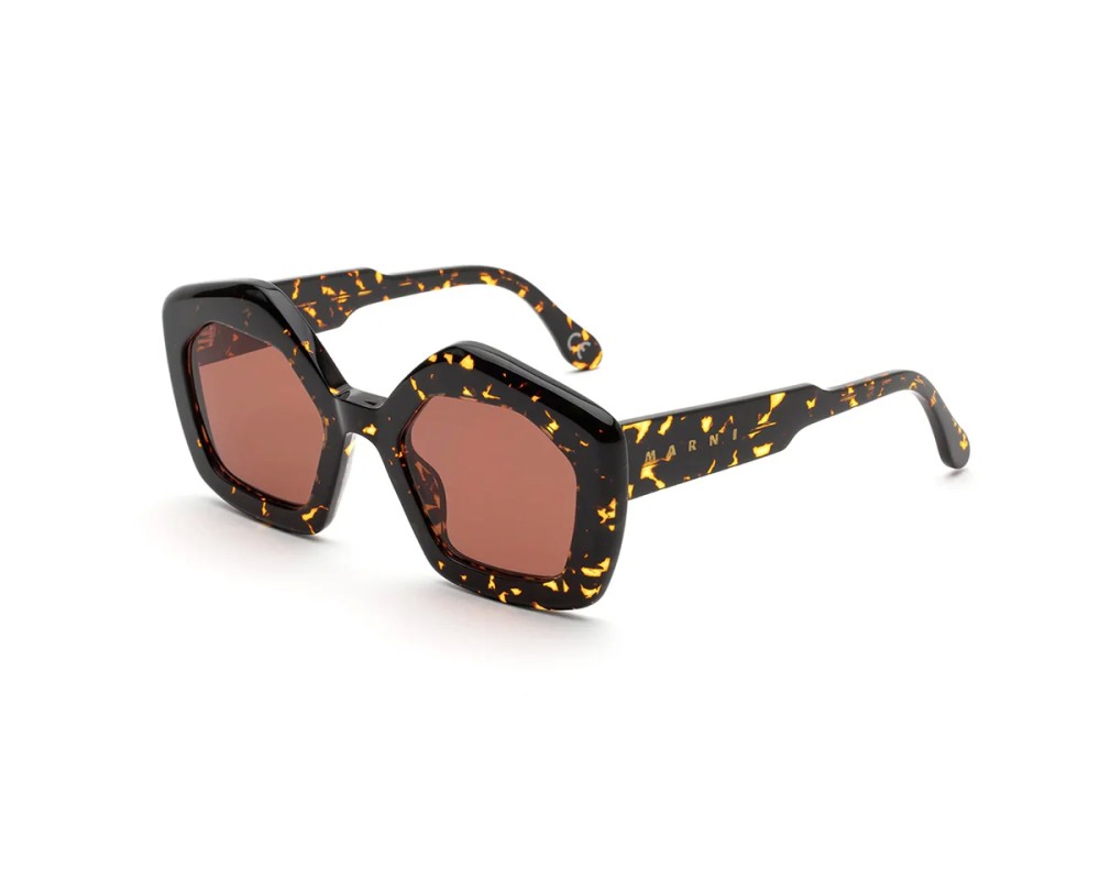 Marni MHL Laughing Waters Salty - 51 Okulary przeciwsłoneczne Havana Kanciaste