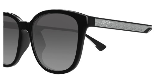 Maui Jim MJ0647SA KU'IKAHI AF - 001 - 55 - Z SOCZEWKAMI POLARYZACYJNYMI Okulary przeciwsłoneczne Czarny Pillow (zaokrąglony)