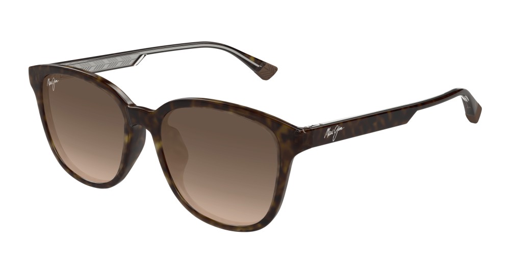 Maui Jim MJ0647SA KU'IKAHI AF - 002 - 55 - Z SOCZEWKAMI POLARYZACYJNYMI Okulary przeciwsłoneczne Havana Pillow (zaokrąglony)