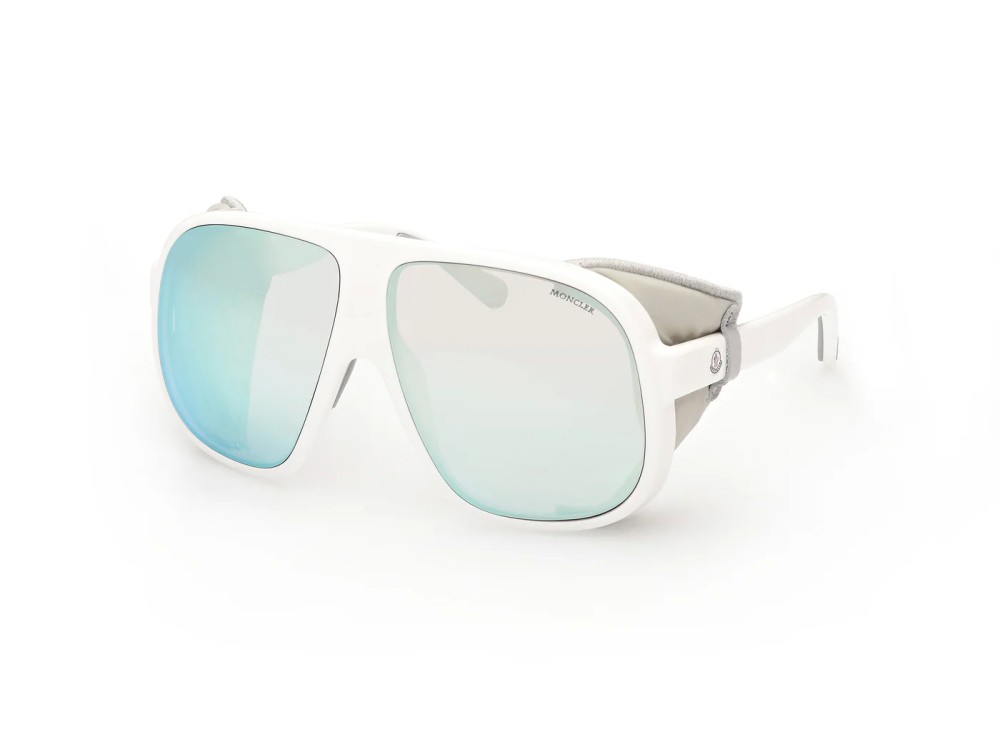 Moncler ML0206 DIFFRACTOR - 24C - 66 Okulary przeciwsłoneczne Biały Jednoszybowe
