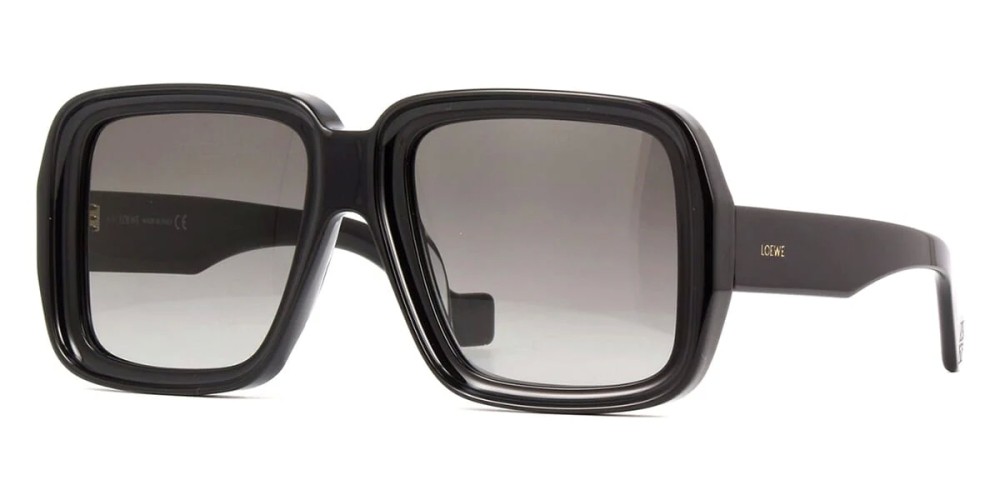 Loewe LW40071U - 01B - 56 Okulary przeciwsłoneczne Czarny Kanciaste