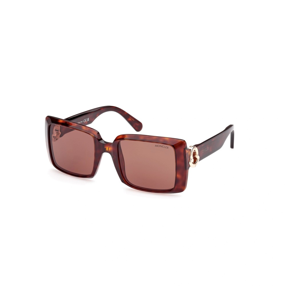 Moncler ML0244 PROMENADE - 52E - 53 Okulary przeciwsłoneczne Havanna Kanciaste