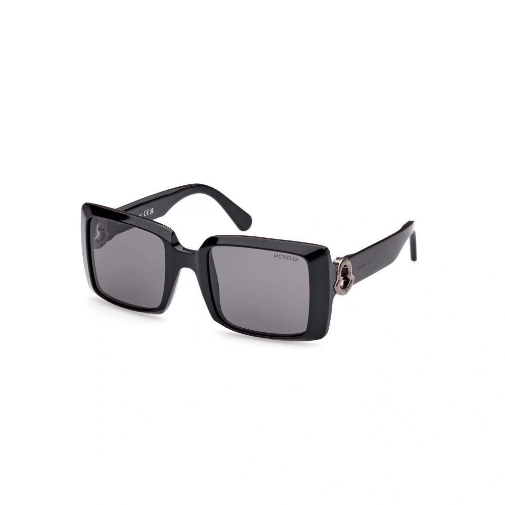 Moncler ML0244 PROMENADE - 01A - 53 Okulary przeciwsłoneczne Czarny Kanciaste