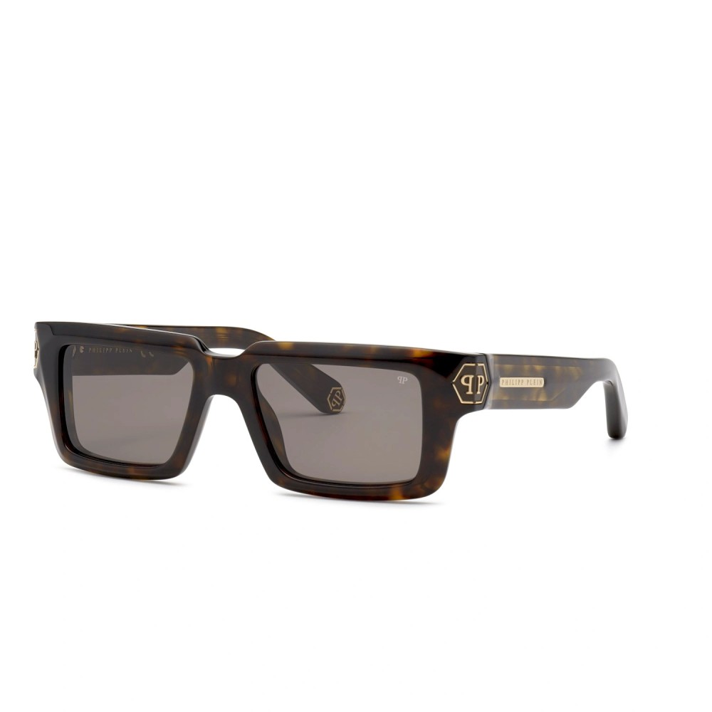 Philipp Plein SPP044 DARK SHAPES - 0722 - 53 Okulary przeciwsłoneczne Havanna Kanciaste