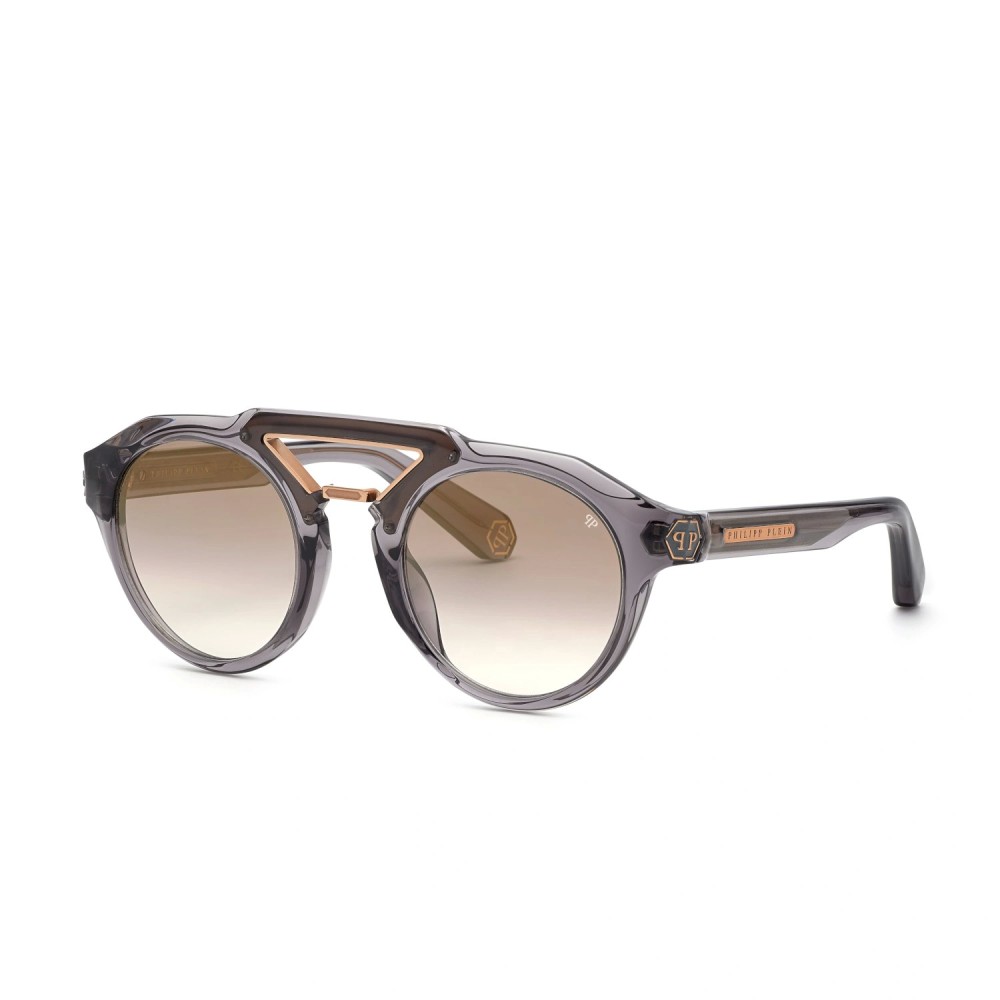 Philipp Plein SPP045 BRAVE SHADES - 9MBG - 50 Okulary przeciwsłoneczne Szary Okrągły