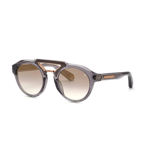 Philipp Plein SPP045 BRAVE SHADES - 9MBG - 50 Okulary przeciwsłoneczne Szary Okrągły