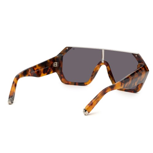 Philipp Plein SPP047 HEXAGON CAMOU - 0728 Okulary przeciwsłoneczne Havanna Płaska góra