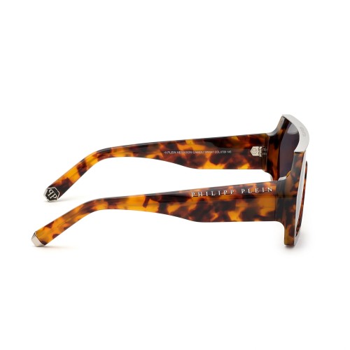 Philipp Plein SPP047 HEXAGON CAMOU - 0728 Okulary przeciwsłoneczne Havanna Płaska góra
