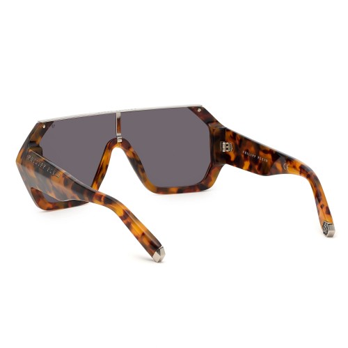 Philipp Plein SPP047 HEXAGON CAMOU - 0728 Okulary przeciwsłoneczne Havanna Płaska góra