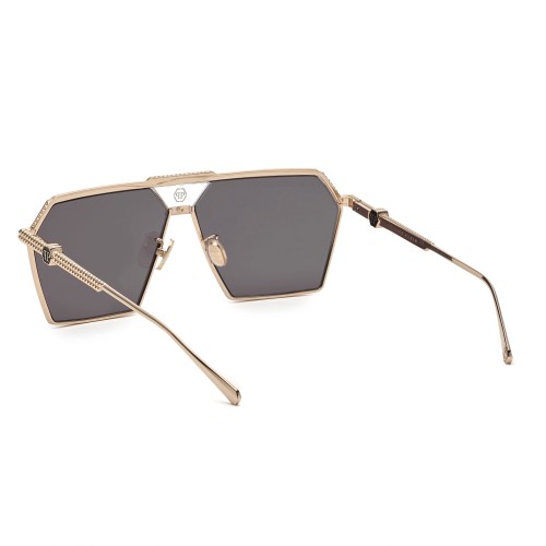 Philipp Plein SPP076M STUD - 0301 - 66 Okulary przeciwsłoneczne Różowe złoto Kanciaste