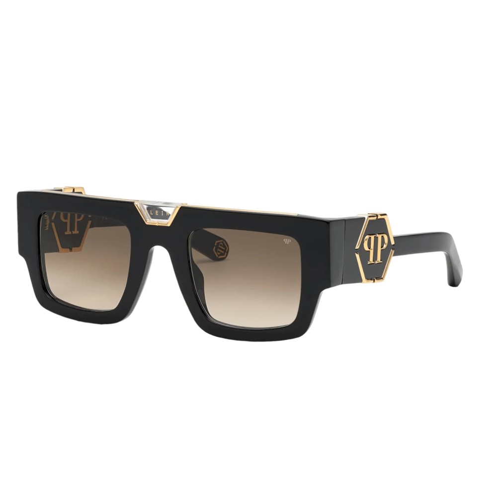Philipp Plein SPP092 GLOOM - 0700 - 50 Okulary przeciwsłoneczne Czarny Kanciaste