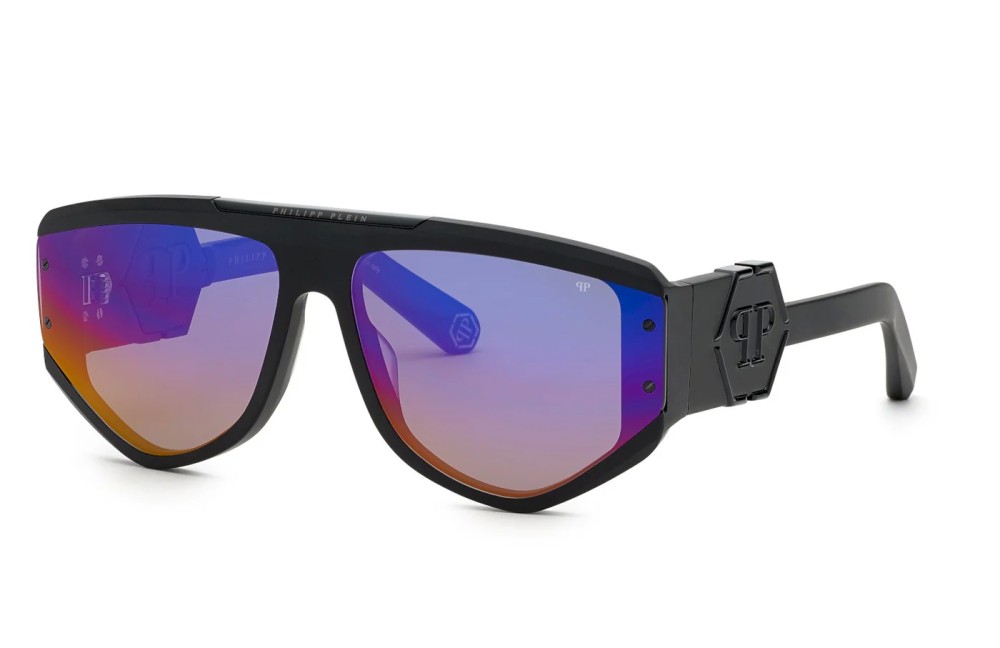 Philipp Plein SPP093 EGO - 703V - 65 Okulary przeciwsłoneczne Czarny Pilotki (aviator)