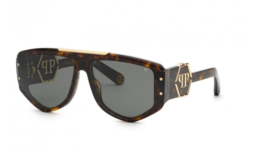 Philipp Plein SPP093 EGO - 0722 - 65 Okulary przeciwsłoneczne Havanna Pilotki (aviator)