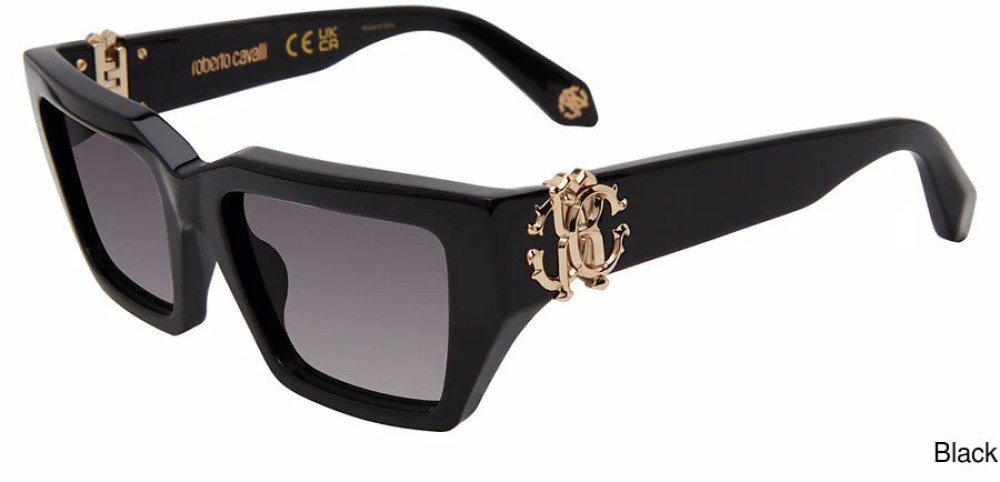 Roberto Cavalli SRC016 - 0700 - 55 Okulary przeciwsłoneczne Czarny Kocie oczy