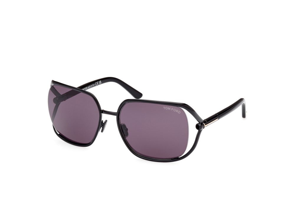 Tom Ford FT1092 GOLDIE - 01A - 60 Okulary przeciwsłoneczne Czarny Pillow (zaokrąglony)