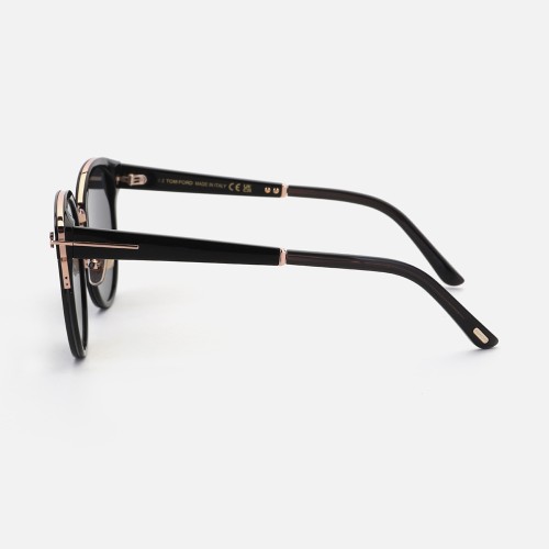 Tom Ford FT1138-K - 01A - 55 Okulary przeciwsłoneczne Czarny Pillow (zaokrąglony)