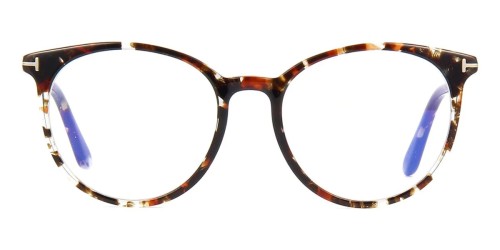 Tom Ford TF5575-B - 055 - 51 - Z SOCZEWKAMI Z FILTREM ŚWIATŁA NIEBIESKO-FIOLETOWEGO Oprawki korekcyjne Havanna Okrągły