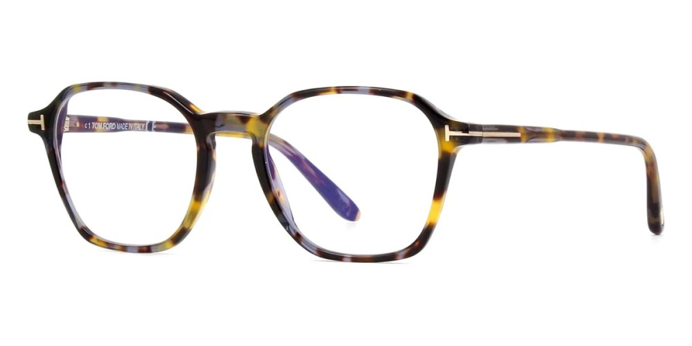 Tom Ford TF5804-B - 055 - 50 - Z SOCZEWKAMI Z FILTREM ŚWIATŁA NIEBIESKO-FIOLETOWEGO Oprawki korekcyjne Havanna Kanciaste