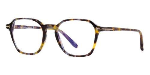 Tom Ford TF5804-B - 055 - 50 - Z SOCZEWKAMI Z FILTREM ŚWIATŁA NIEBIESKO-FIOLETOWEGO Oprawki korekcyjne Havanna Kanciaste