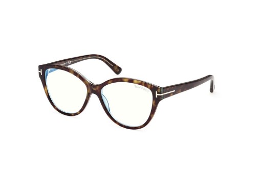 Tom Ford TF5954-B - 055 - 54 - Z SOCZEWKAMI Z FILTREM ŚWIATŁA NIEBIESKO-FIOLETOWEGO Oprawki korekcyjne Havanna Kocie oczy