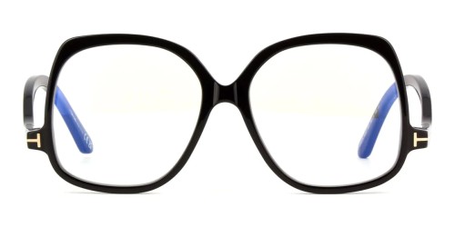 Tom Ford TF5968-B ECO - 001 - 54 - Z SOCZEWKAMI Z FILTREM ŚWIATŁA NIEBIESKO-FIOLETOWEGO Oprawki korekcyjne Czarny Kanciaste