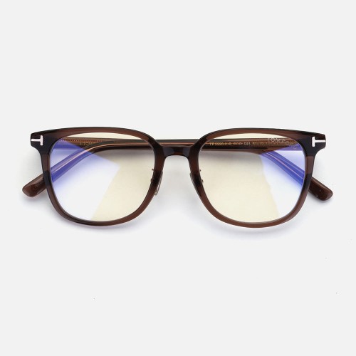 Tom Ford TF5998-K-B ECO - 045 - 51 - Z SOCZEWKAMI Z FILTREM ŚWIATŁA NIEBIESKO-FIOLETOWEGO Oprawki korekcyjne Brązowy Pillow (zaokrąglony)