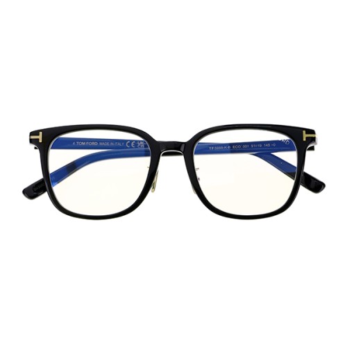 Tom Ford TF5998-K-B ECO - 001 - 51 - Z SOCZEWKAMI Z FILTREM ŚWIATŁA NIEBIESKO-FIOLETOWEGO Oprawki korekcyjne Czarny Pillow (zaokrąglony)