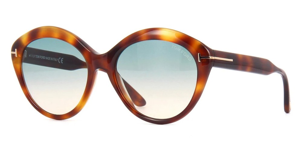 Tom Ford FT0763 MAXINE - 53P - 56 Okulary przeciwsłoneczne Havanna Kocie oczy
