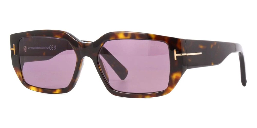 Tom Ford FT0989 ECO SILVANO-02 - 52Y - 56 Okulary przeciwsłoneczne Havanna Kanciaste