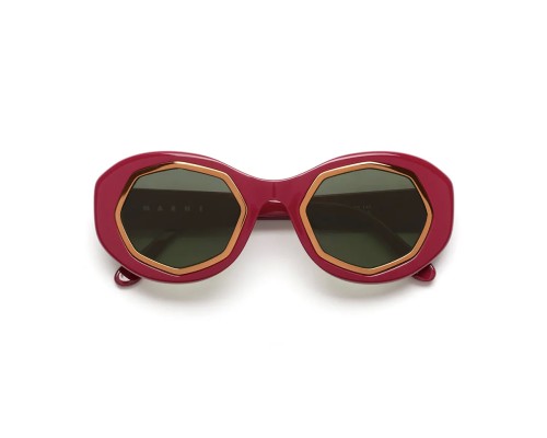 Marni XQB Mount Bromo Bordeaux - 52 Okulary przeciwsłoneczne Burgundija Owalny
