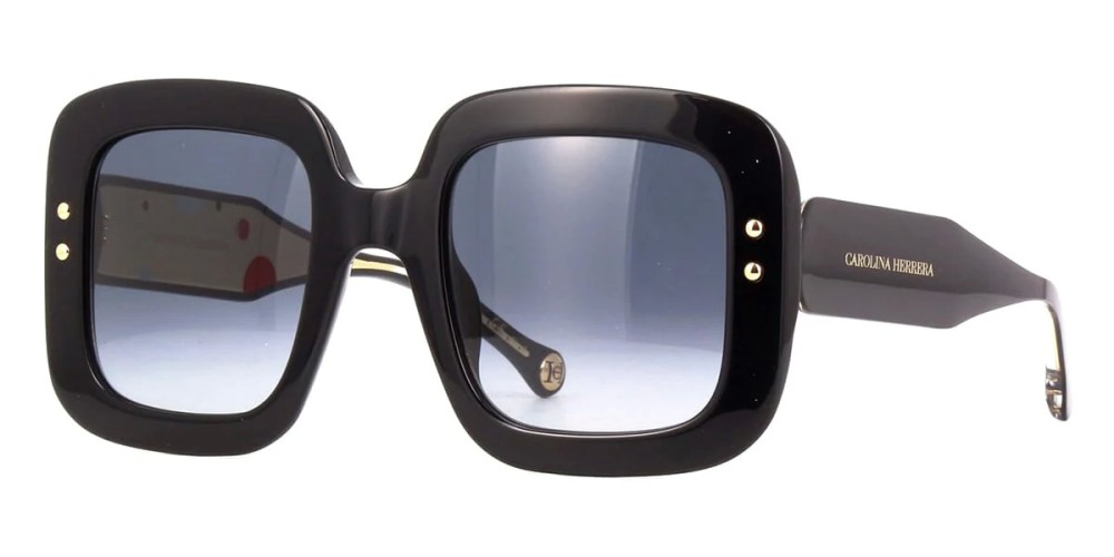 Carolina Herrera CH0010/S - 8079O - 52 Okulary przeciwsłoneczne Czarny Kanciaste