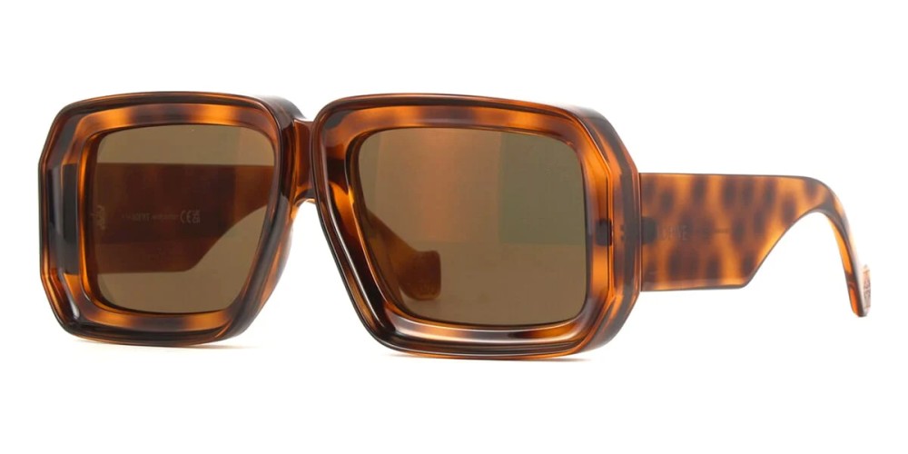 Loewe LW40064U - 52G - 56 Okulary przeciwsłoneczne Havanna Kanciaste