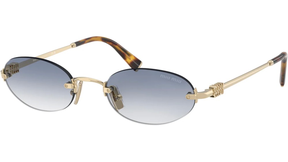 MIU MIU MU A54S - ​ZVN80O - ​51 Okulary przeciwsłoneczne Złoty Owalny