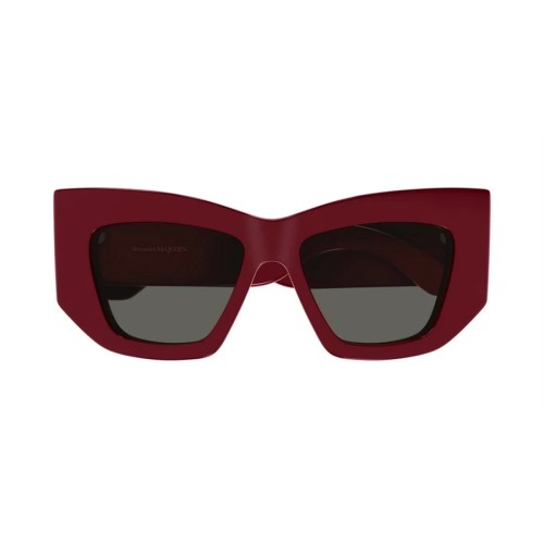 Alexander McQueen AM0448S - 003 - 53 Okulary przeciwsłoneczne Czerwony Kanciaste