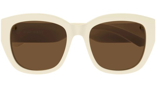 Alexander McQueen AM0451SA - 004 - 55 Okulary przeciwsłoneczne Beżowy Kanciaste